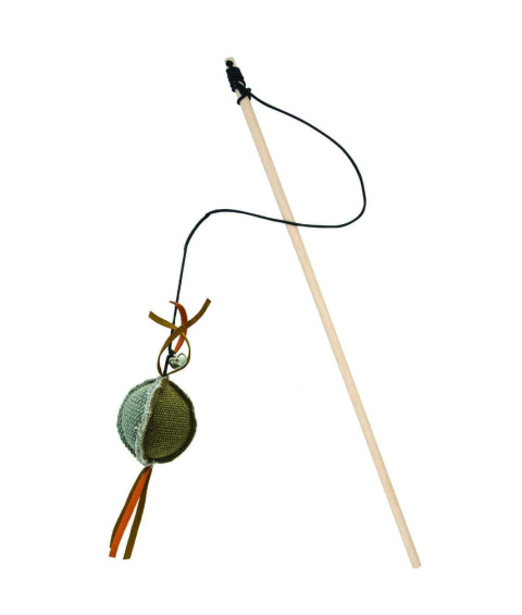 Barry King drewniana wędka z piłką z mocnego materiału szaro/brązowa