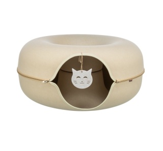 Donut, tunel, dla kota, beżowy, filc, o 60 cm