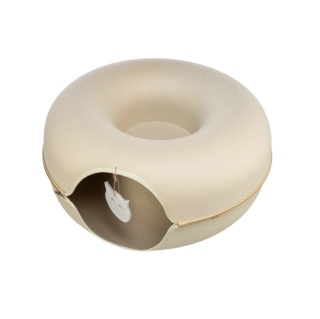 Donut, tunel, dla kota, beżowy, filc, o 60 cm