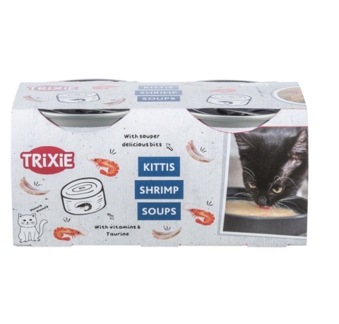 Kittis Shrimp Soup, przysmak zupa, dla kota, kurczak i krewetki, 4 × 80 g, 4szt/opak