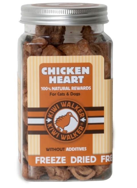 Kiwi Walker Snacks Chicken Heart 60g - 100% kurze serca, liofilizowane, naturalne przysmaki dla psa i kota