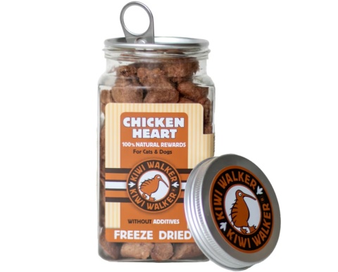 Kiwi Walker Snacks Chicken Heart 60g - 100% kurze serca, liofilizowane, naturalne przysmaki dla psa i kota