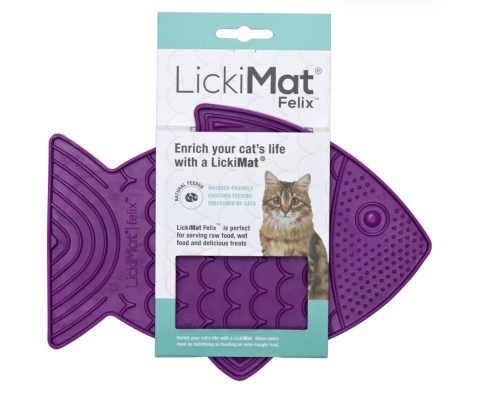 LickiMat Classic Felix - mata do lizania dla kota i małego psa, miękka - Fioletowy