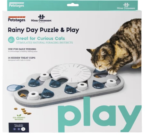 Nina Ottosson Cat Rainy Day Puzzle & Play Level 3 - interaktywna zabawka dla kota, poziom 3