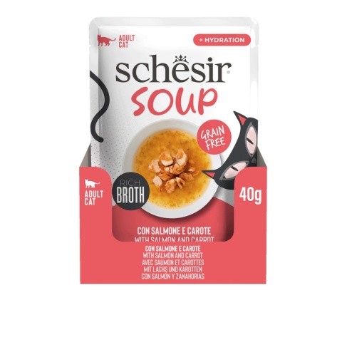 Soup schesir dla kotów, zupa łosoś z marchewką 40 g