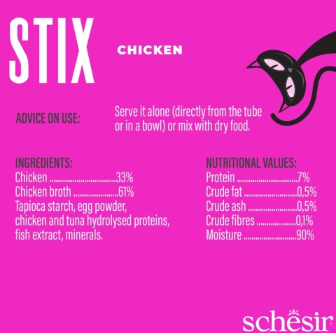 Stix kremowy przysmak dla kota o smaku kurczaka 6x15 g, saszetka