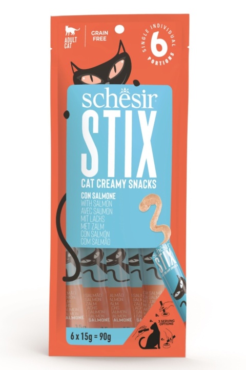 Stix kremowy przysmak dla kota o smaku łososia 6x15 g