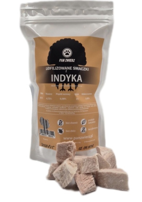 Liofilizowane smaczki z indyka 70g.