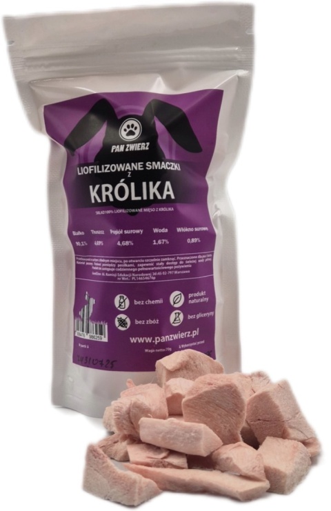 Liofilizowane smaczki z królika 70g