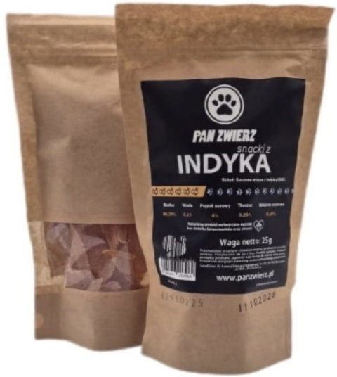 Naturalne smaczki z indyka 25g