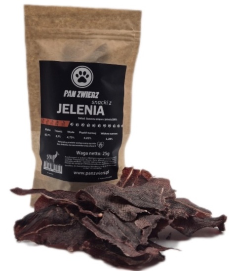 Naturalne smaczki z jelenia 25g