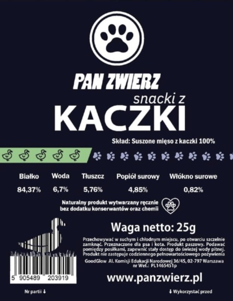 Naturalne smaczki z kaczki 25 g
