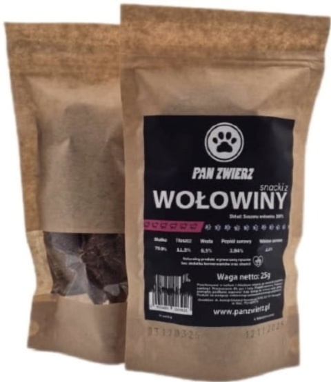 Naturalne smaczki z wołowiny 25g
