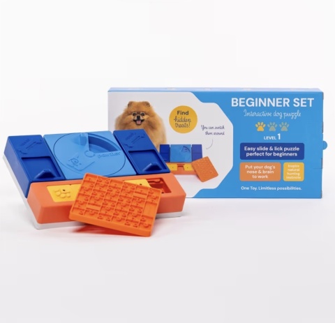 Pawzler Interactive Dog Puzzle Beginner Set - modułowa łamigłówka dla psa, zestaw dla początkujących 6 elementów