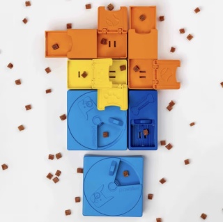 Pawzler Interactive Dog Puzzle Rainbow Set - modułowa łamigłówka dla psa, zestaw 8 elementów