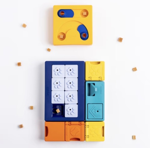 Pawzler Interactive Dog Puzzle Smarty Set - modułowa łamigłówka dla psa, zestaw 7 elementów