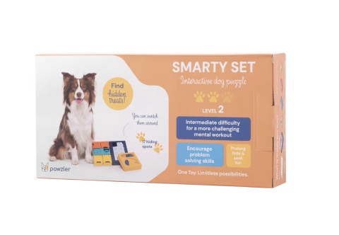 Pawzler Interactive Dog Puzzle Smarty Set - modułowa łamigłówka dla psa, zestaw 7 elementów