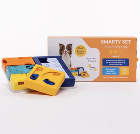 Pawzler Interactive Dog Puzzle Smarty Set - modułowa łamigłówka dla psa, zestaw 7 elementów